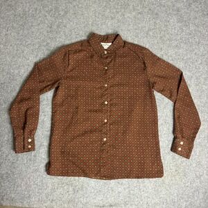 Vintage Robbie Sport Women's Size M 7/8 Button Mesh Shirt Red Geometric Boho